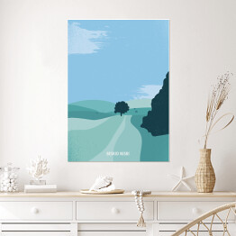Plakat Ilustracja - Beskid Niski, górski krajobraz