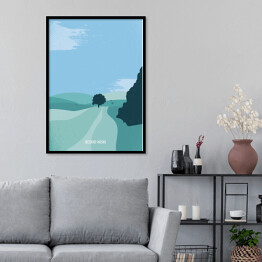 Plakat w ramie Ilustracja - Beskid Niski, górski krajobraz