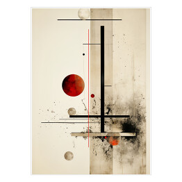 Plakat samoprzylepny Abstrakcja Bauhaus Kompozycja geometryczna no 2