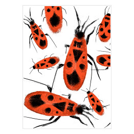 Plakat samoprzylepny Ilustracja - czerwone robaki