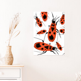 Plakat Ilustracja - czerwone robaki