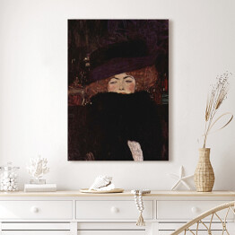 Obraz klasyczny Gustav Klimt "Kobieta w kapeluszu i boa z piór" - reprodukcja