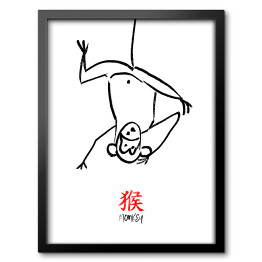 Obraz w ramie Chińskie znaki zodiaku - małpa