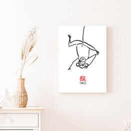 Obraz na płótnie Chińskie znaki zodiaku - małpa