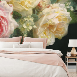 Fototapeta winylowa zmywalna Różowe i herbaciane róże w pełnym rozkwicie