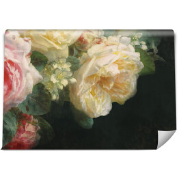 Fototapeta Różowe i herbaciane róże w pełnym rozkwicie