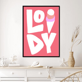 Plakat w ramie Lody - kolorowa ilustracja