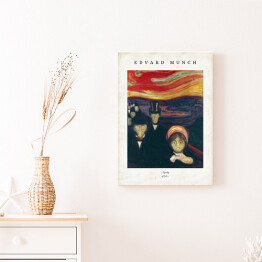 Obraz na płótnie Edvard Munch "Niepokój" - reprodukcja z napisem. Plakat z passe partout
