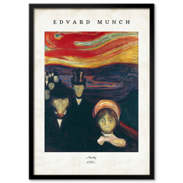 Obraz klasyczny Edvard Munch "Niepokój" - reprodukcja z napisem. Plakat z passe partout