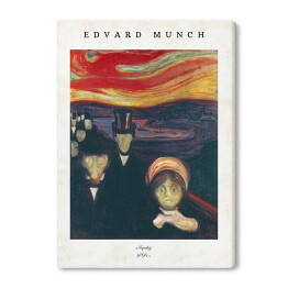 Obraz na płótnie Edvard Munch "Niepokój" - reprodukcja z napisem. Plakat z passe partout
