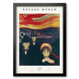 Obraz w ramie Edvard Munch "Niepokój" - reprodukcja z napisem. Plakat z passe partout