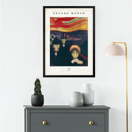 Obraz w ramie Edvard Munch "Niepokój" - reprodukcja z napisem. Plakat z passe partout