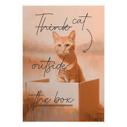 Plakat Kot w kartonie z napisem