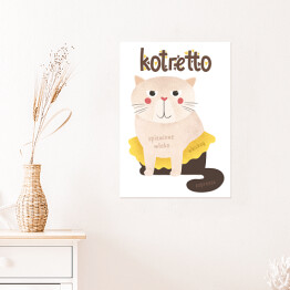 Plakat samoprzylepny Ilustracja - kotretto - kocie kawy