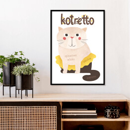 Plakat w ramie Ilustracja - kotretto - kocie kawy