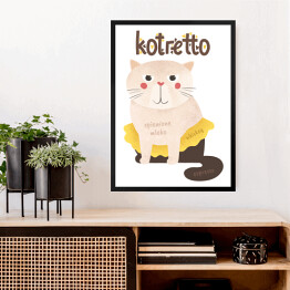 Obraz w ramie Ilustracja - kotretto - kocie kawy