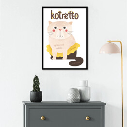 Plakat w ramie Ilustracja - kotretto - kocie kawy