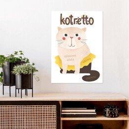 Plakat samoprzylepny Ilustracja - kotretto - kocie kawy