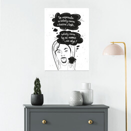 Plakat samoprzylepny Ilustracja z hasłem - Kobiety marzą o...