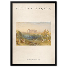 Obraz klasyczny William Turner "Opactwo Malmesbury, Wiltshire" - reprodukcja z napisem. Plakat z passe partout