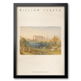 Obraz w ramie William Turner "Opactwo Malmesbury, Wiltshire" - reprodukcja z napisem. Plakat z passe partout
