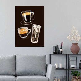 Plakat samoprzylepny Rodzaje kaw - ilustracja