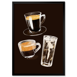 Obraz klasyczny Rodzaje kaw - ilustracja