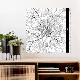 Plakat samoprzylepny Mapa miast świata - Wilno - biała