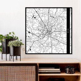 Plakat w ramie Mapa miast świata - Wilno - biała