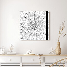 Obraz na płótnie Mapa miast świata - Wilno - biała