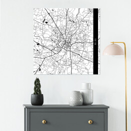 Plakat samoprzylepny Mapa miast świata - Wilno - biała