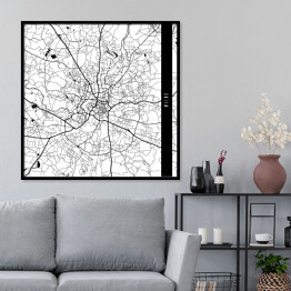 Plakat w ramie Mapa miast świata - Wilno - biała