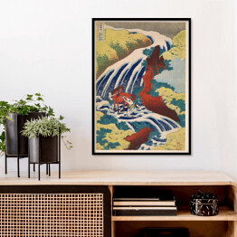 Plakat w ramie Hokusai Katsushika "Yoshitsune Falls from the series Famous Waterfalls in Various Provinces"