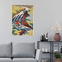 Plakat samoprzylepny Hokusai Katsushika "Yoshitsune Falls from the series Famous Waterfalls in Various Provinces"