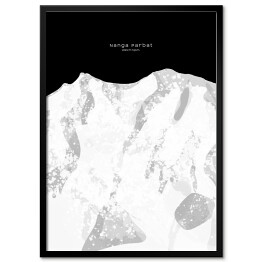 Plakat w ramie Nanga Parbat - minimalistyczne szczyty górskie