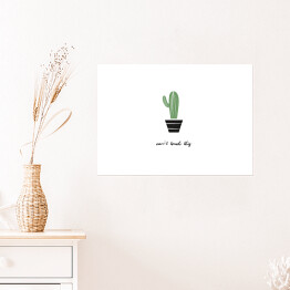 Plakat samoprzylepny Typografia - "Nie możesz tego dotknąć" - kaktus 
