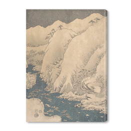 Obraz na płótnie Tryptyk I. Wąwóz Kiso w śniegu. Utugawa Hiroshige Reprodukcja obrazu
