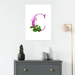 Plakat "C" - kwiatowy alfabet
