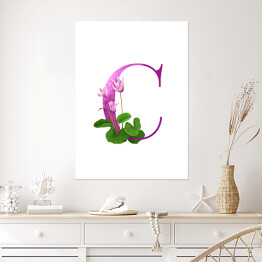 Plakat "C" - kwiatowy alfabet