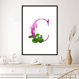Plakat w ramie "C" - kwiatowy alfabet