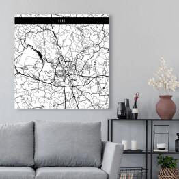 Obraz na płótnie Mapy miast świata - Brno - biała