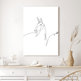 Obraz na płótnie Minimalistyczny koń - białe konie