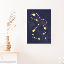 Plakat Grafika z króliczkiem, gwiazdy