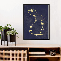 Obraz w ramie Grafika z króliczkiem, gwiazdy