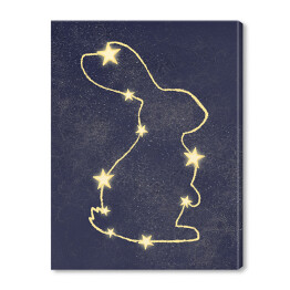 Obraz na płótnie Grafika z króliczkiem, gwiazdy
