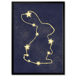 Plakat w ramie Grafika z króliczkiem, gwiazdy