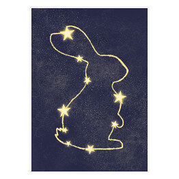 Plakat samoprzylepny Grafika z króliczkiem, gwiazdy