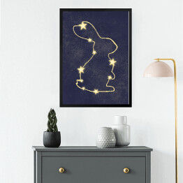 Obraz w ramie Grafika z króliczkiem, gwiazdy