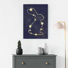 Obraz na płótnie Grafika z króliczkiem, gwiazdy