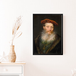 Obraz w ramie Rembrandt Mężczyzna w berecie. Reprodukcja